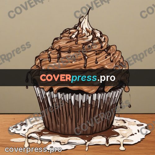 Doodle illustration: cupcake with a cream swirl