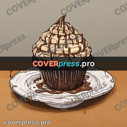 Doodle illustration: cupcake with a cream swirl