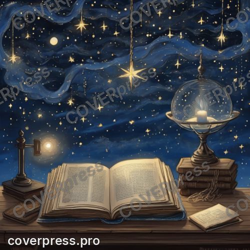 В стиле Дрим-пастель: раскрытая книга, из которой поднимаются звёзды