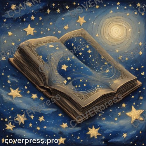 В стиле Дрим-пастель: раскрытая книга, из которой поднимаются звёзды