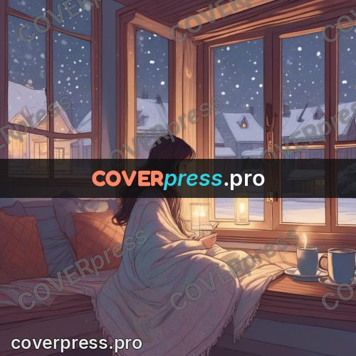 Dreamy illustration: girl wrapped in a blanket