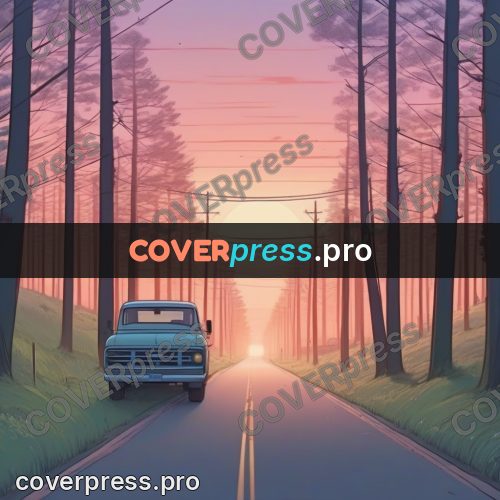 Dreamy illustration: road in morning mist