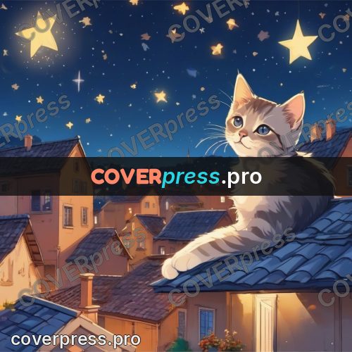 Dreamy illustration: night rooftops under the stars