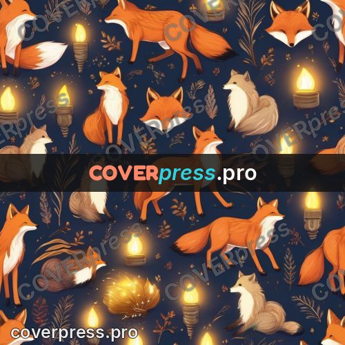 Dreamy illustration: fox with a lantern