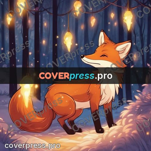 Dreamy illustration: fox with a lantern
