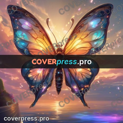 Dreamy illustration: butterfly with clear wings