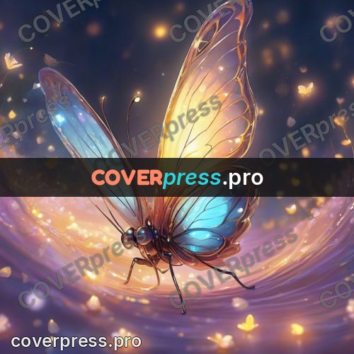 Dreamy illustration: butterfly with clear wings