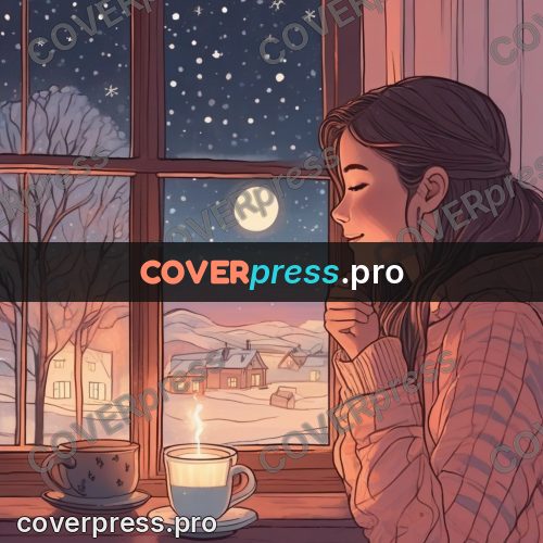 Dreamy illustration: girl with a winter cup