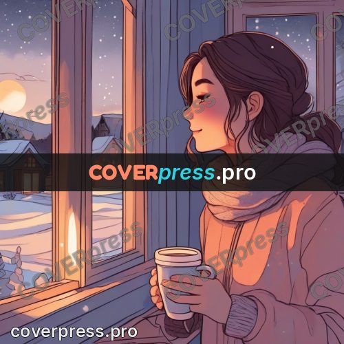 Dreamy illustration: girl with a winter cup