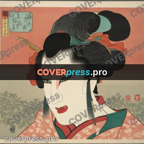 Ukiyo-e artwork: woman's face with high hair