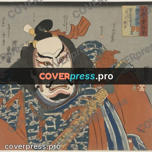 Ukiyo-e artwork: warrior face with bared teeth