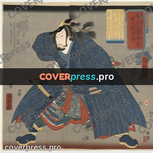 Ukiyo-e artwork: warrior with a sword