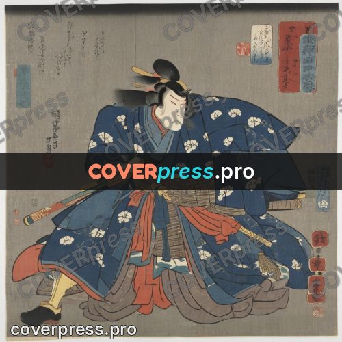 Ukiyo-e artwork: warrior with a sword
