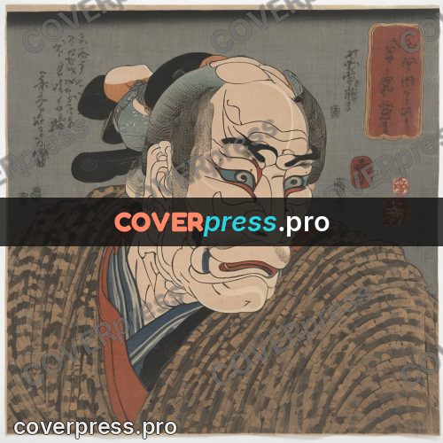 Ukiyo-e artwork: warrior with a lined face