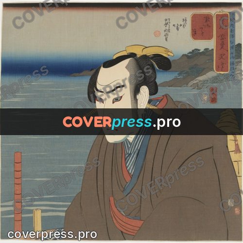 Ukiyo-e artwork: man in a straw hat