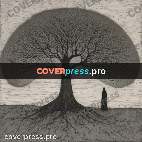 Edward Gorey style drawing: huge tree and a figure