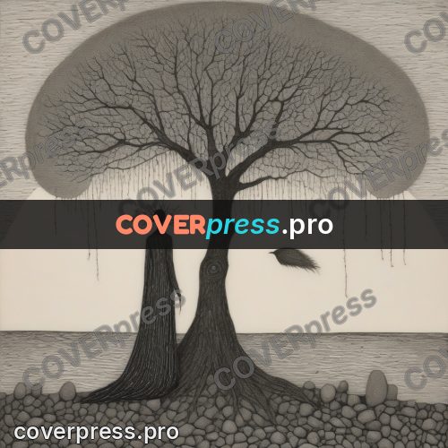 Edward Gorey style drawing: huge tree and a figure