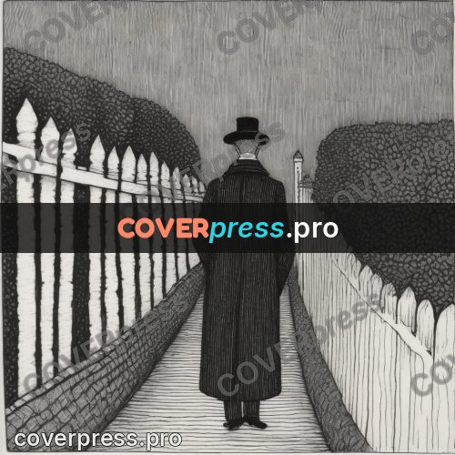 Edward Gorey style drawing: man in a top hat