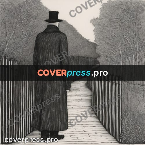 Edward Gorey style drawing: man in a top hat