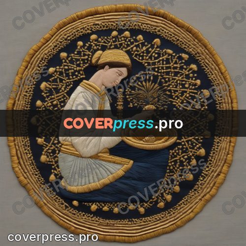 Embroidery design: potter holding a bowl