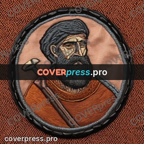 Embroidery design: bearded craftsman in a circle