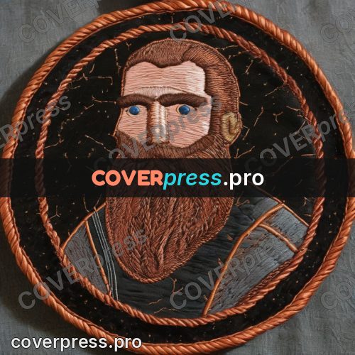 Embroidery design: bearded craftsman in a circle