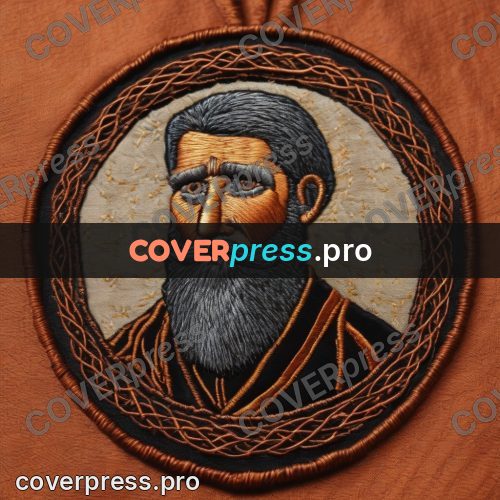 Embroidery design: bearded craftsman in a circle