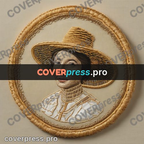 Embroidery design: bee and beekeeper in a circle