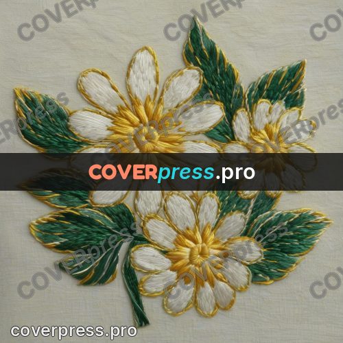 Embroidery design: daisy with a yellow centre
