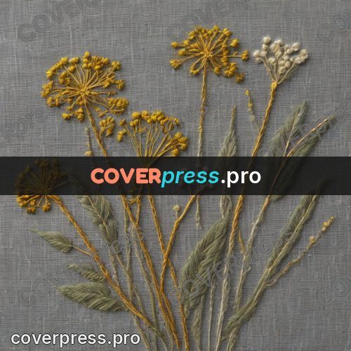Embroidery design: yellow bloom on a thin stem
