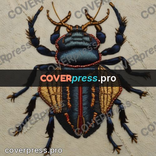 Embroidery design: beetle with long antennae