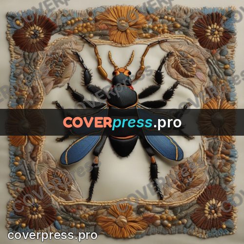 Embroidery design: beetle with long antennae
