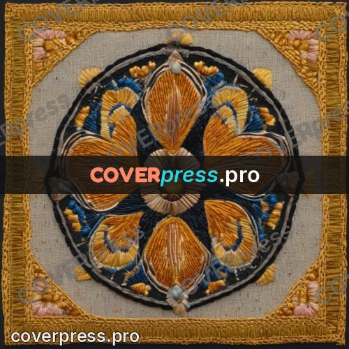 Embroidery design: ochre pattern in a circle