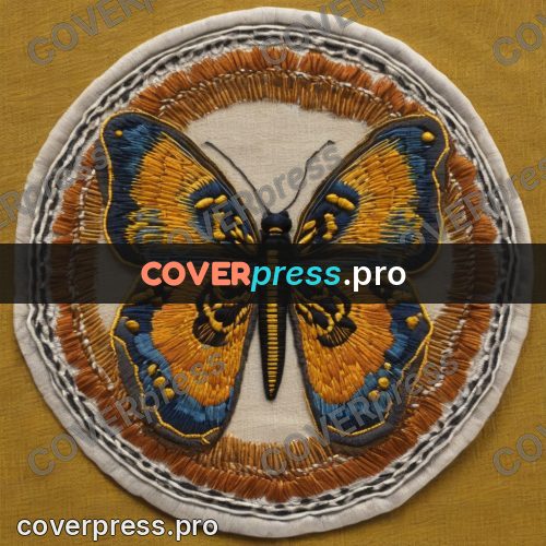 Embroidery design: ochre pattern in a circle