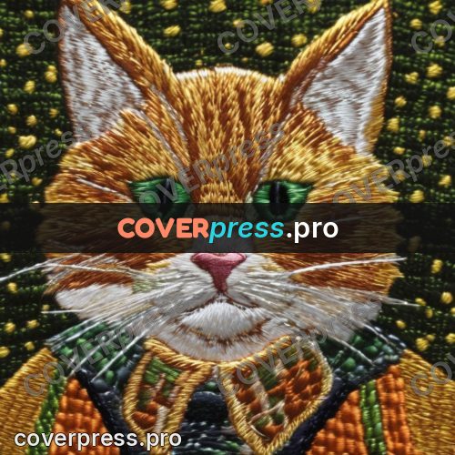 Embroidery design: cat with green eyes