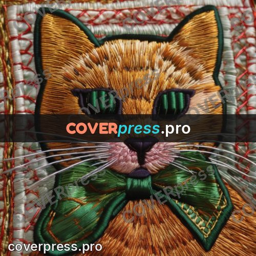 Embroidery design: cat with green eyes