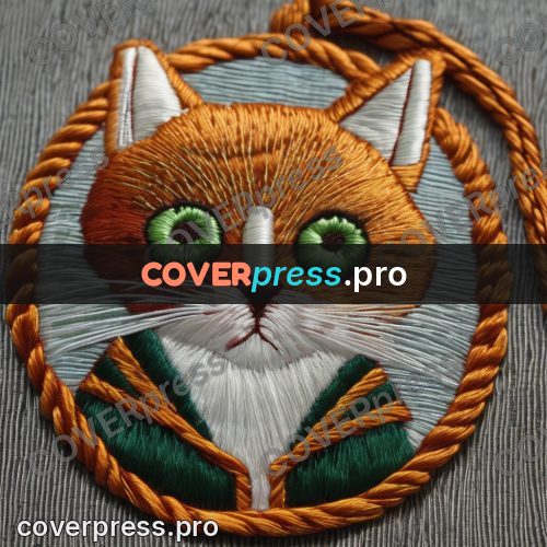 Embroidery design: cat with green eyes