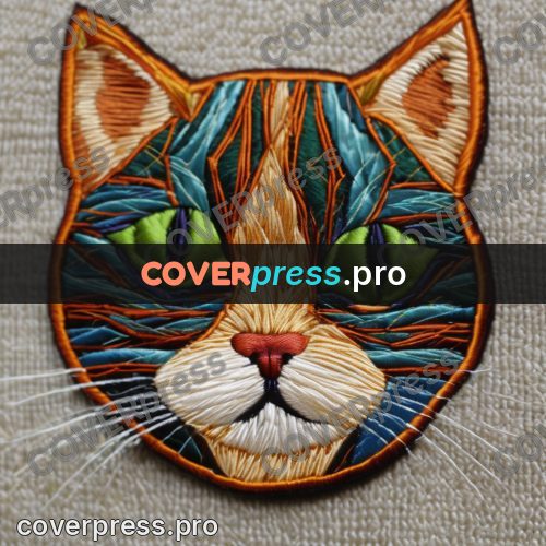 Embroidery design: cat with green eyes