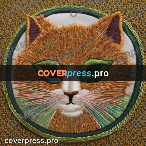 Embroidery design: cat with green eyes