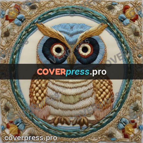 Embroidery design: owl with large round eyes