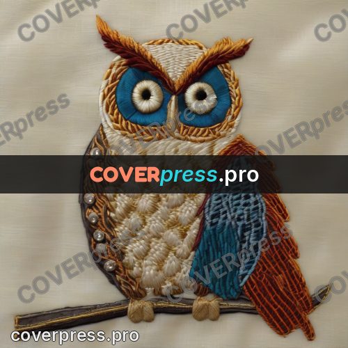 Embroidery design: owl with large round eyes
