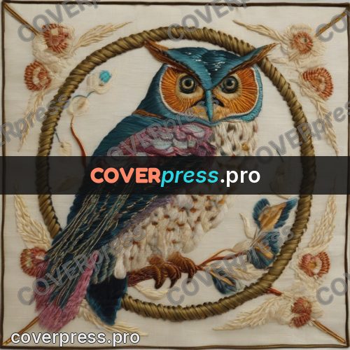 Embroidery design: owl with large round eyes