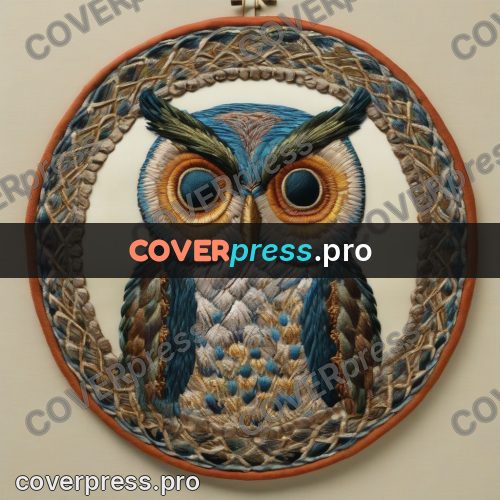 Embroidery design: owl with large round eyes
