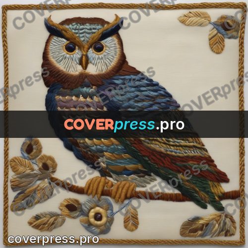 Embroidery design: owl with large round eyes