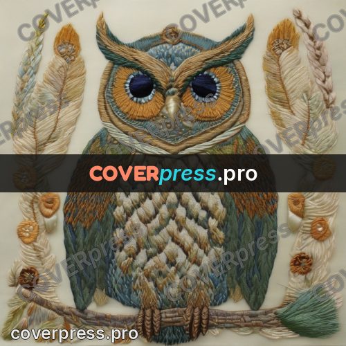 Embroidery design: owl with large round eyes