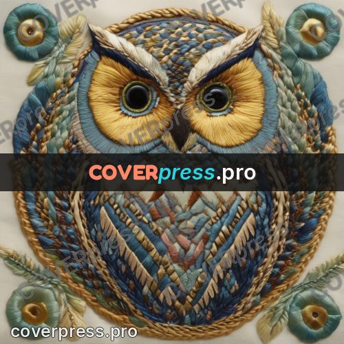 Embroidery design: owl with large round eyes