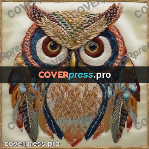 Embroidery design: owl with large round eyes