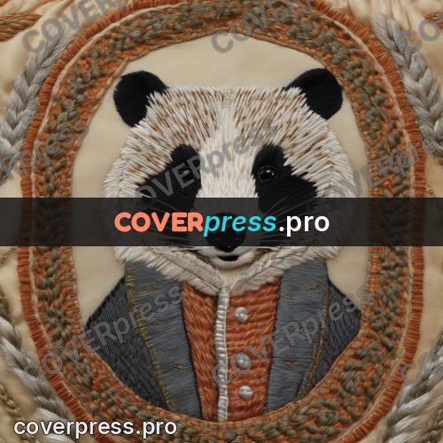 Embroidery design: badger in a striped jacket