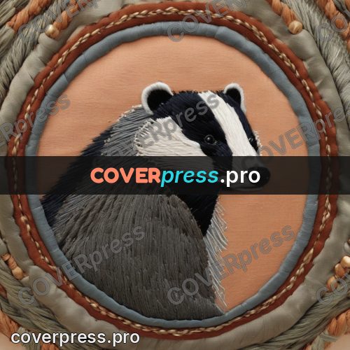 Embroidery design: badger in a striped jacket