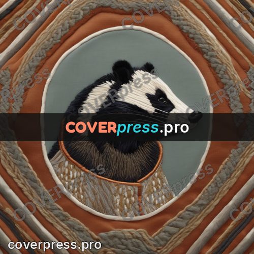 Embroidery design: badger in a striped jacket